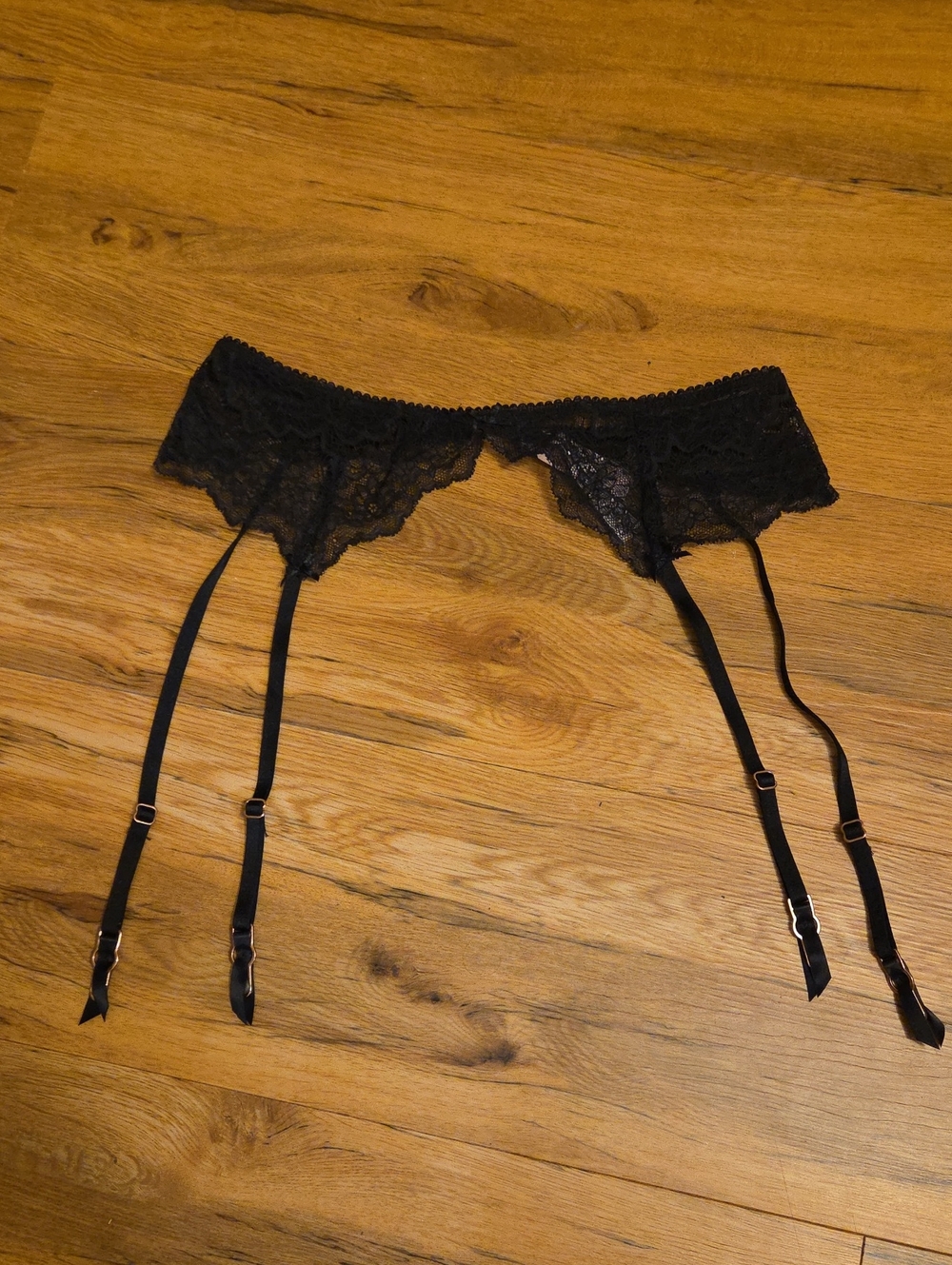 Vintage Victoria's Secret Black Lace Garter Belt